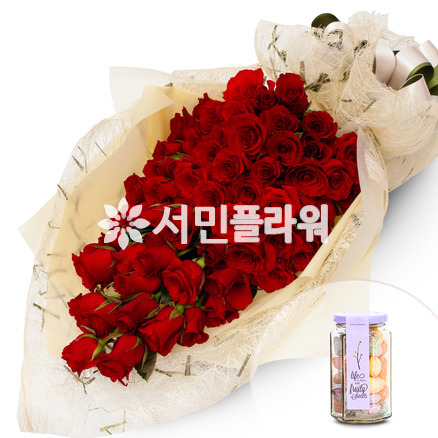 100송이꽃다발+사탕