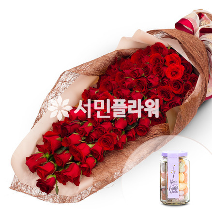 사랑의 정렬100송이(사탕포함)