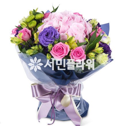 수국과장미혼합다발