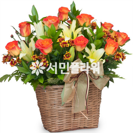 분홍A 꽃바구니