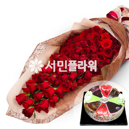 장미100송이//케익